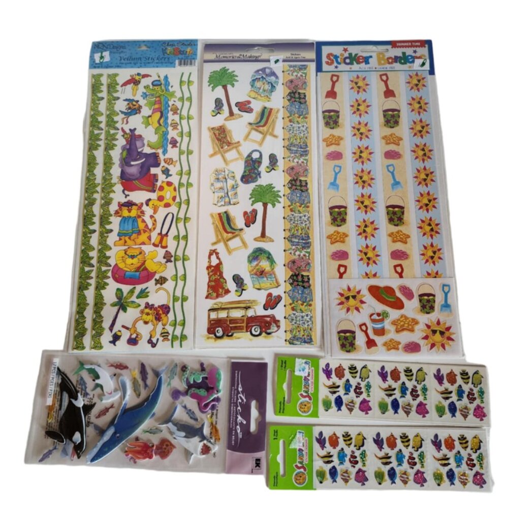 Ocean Sea Life Vacation Scrapbook Sticker Set - Vintage Sandylion & Sticko